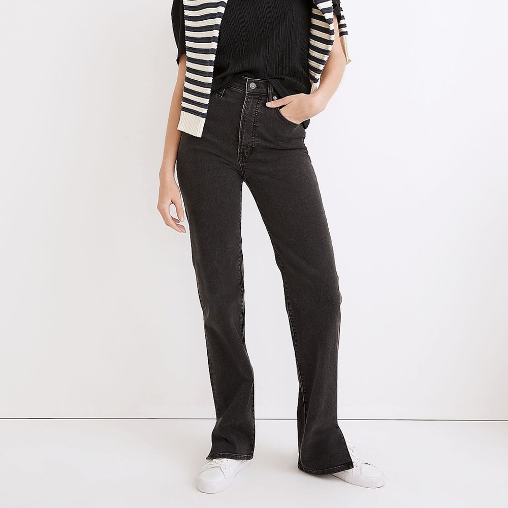Madewell Perfect Vintage Straight Jean in Nela Wash: Slit-Hem Edition Size 25